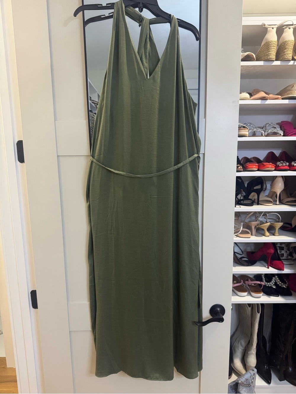 Banana Republic Olive Green Halter Maxi Dress